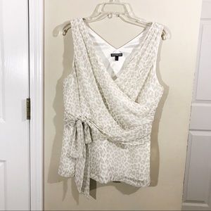 Express Leopard Print V-Neck Blouse - Size L